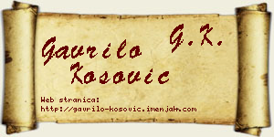 Gavrilo Kosović vizit kartica